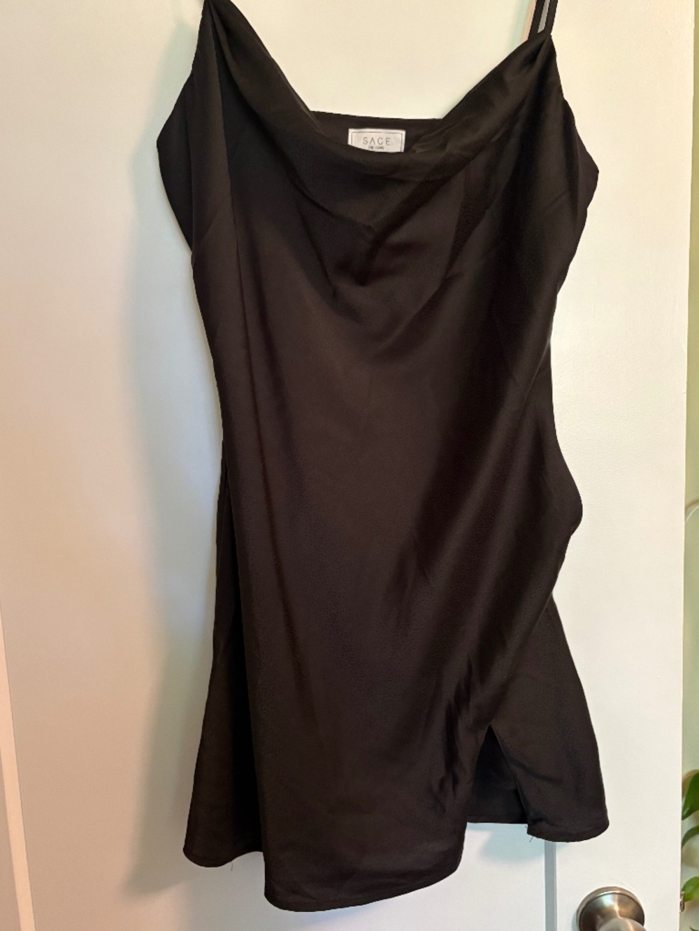 Black Cowl Neck Slip Dress
